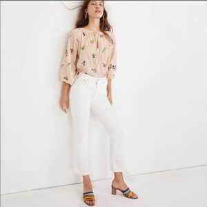 Madewell White High-Rise Wide-Leg Jeans